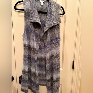 Chico’s size 12, long blue and grey sweater vest